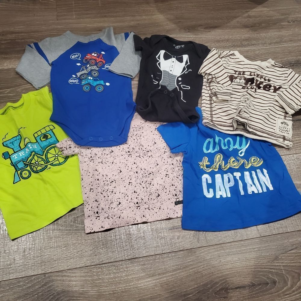Baby Shirts Set Size 12 months 6 Pieces of Clothing